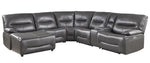 Dyersburg 6-Pc Gray LAF Power Recliner Sectional Sofa