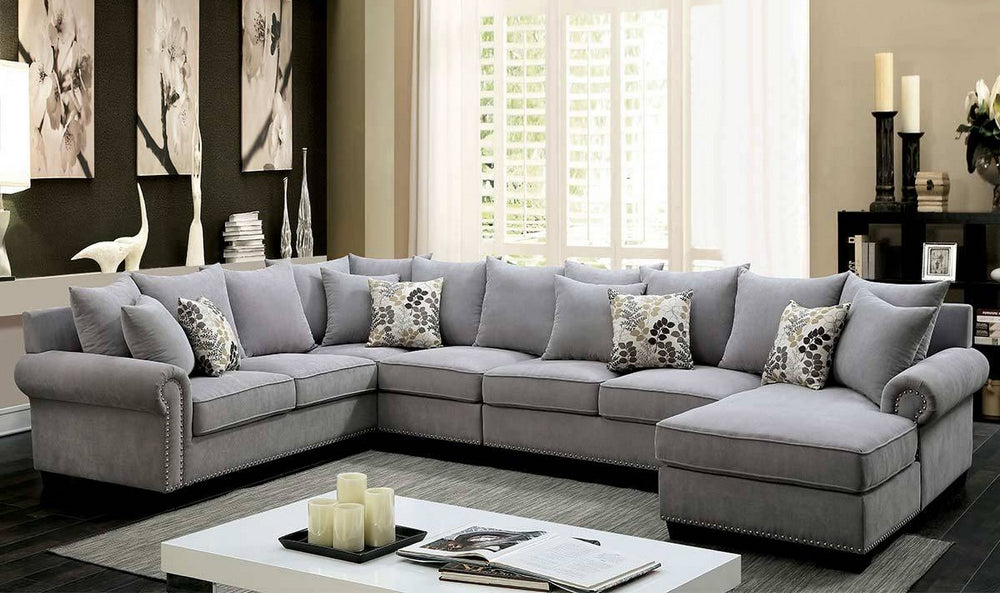 Skyler Gray RAF Sectional w/Chair (Oversized)