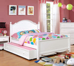 Dani White Solid Wood Twin Bed with Trundle