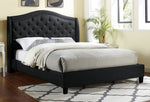 Carly Black Linen-Like Fabric King Bed