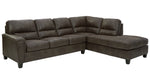 Navi 2-Pc Smoke Faux Leather RAF Sectional (Oversized)