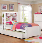 Marlee White Wood Twin Bed with Trundle