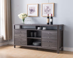 Cristiana Distressed Grey Wood 4-Drawer Server