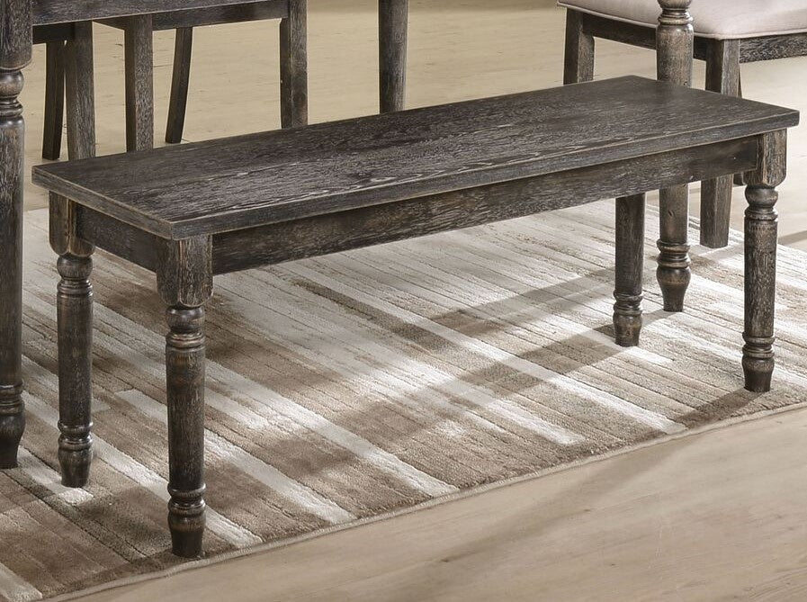 Claudia Weathered Gray Wood Dining Bench