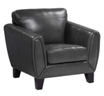 Spivey Dark Gray Top Grain Leather Chair