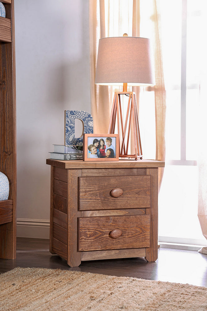 Lea Mahogany Solid Pine Wood Nightstand