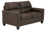 Navi Chestnut Faux Leather Loveseat