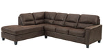 Navi 2-Pc Chestnut Faux Leather LAF Sectional (Oversized)