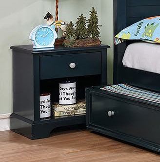 Diane Blue Solid Wood Nightstand