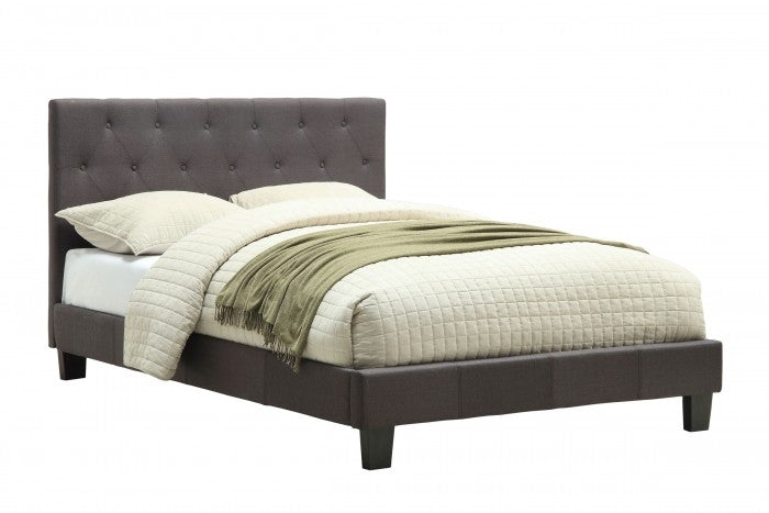 Leeroy Contemporary Gray Fabric Twin Bed