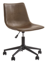 Wilford Brown Faux Leather Home Office Swivel Desk Chair