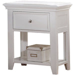 Lacey Youth White Wood Nightstand with 1 Drawer