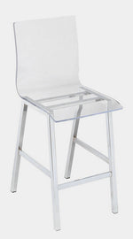 Nadie 2 Chrome Metal/Clear Acrylic Counter Height Chairs