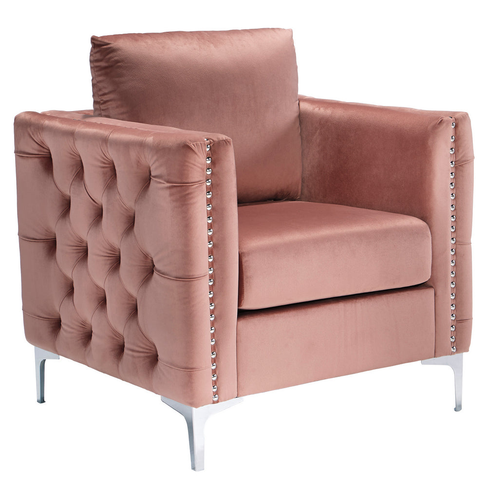 Lizmont Blush Pink Fabric Accent Chair