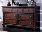 Wells Dark Cherry Wood Dresser w/Hidden Drawer