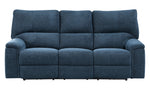 Dickinson Indigo Chenille Fabric Manual Recliner Sofa