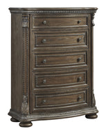 Charmond Brown Wood 5-Drawer Chest