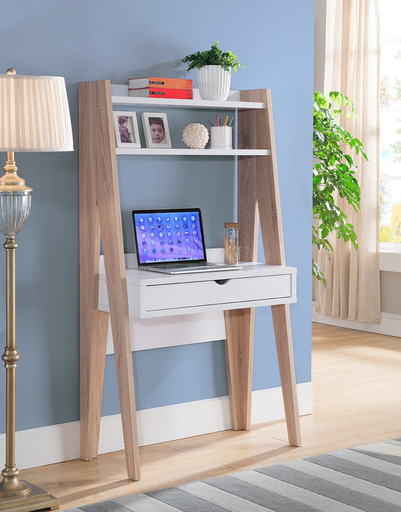 Lisa Weathered White Wood Desk with Drawer