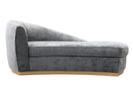 Adele Contemporary Slub Grey Velvet Chaise