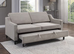 Adelia Cobblestone Velvet Fabric Convertible Sofa