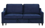 Adelia Navy Velvet Fabric Convertible Studio Sofa