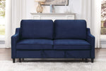 Adelia Navy Velvet Fabric Convertible Studio Sofa