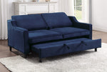 Adelia Navy Velvet Fabric Convertible Studio Sofa