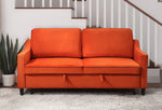 Adelia Orange Velvet Fabric Convertible Studio Sofa