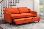 Adelia Orange Velvet Fabric Convertible Studio Sofa