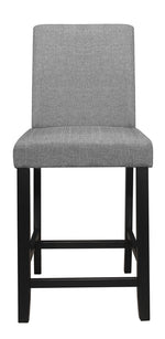 Adina 2 Black Wood/Gray Fabric Counter Height Chairs