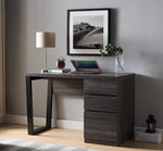 Ester Grey Wood 3-Drawer Desk