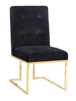 Akiko 2 Black Velvet Upholstered Side Chairs