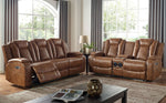 Alexia Brown Leatherette Power Recliner