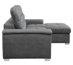 Alfio 2-Pc Gray Fabric RAF Sectional with Pull-out Bed