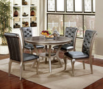 Amina Champagne Wood Round Dining Table