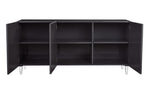 Andros Black Wood Lacquer Buffet with Lucite Legs