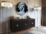 Andros Black Wood Lacquer Buffet with Lucite Legs