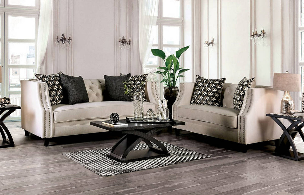 Aniyah Beige Fabric Sofa (Oversized)