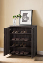 Mayson Distressed Grey Wood 2-Door Shoe Cabinet