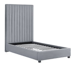 Arabelle Grey Velvet Twin Platform Bed