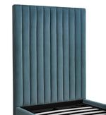 Arabelle Sea Blue Velvet Twin Platform Bed