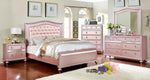 Ariston Rose Gold Leatherette/Wood Twin Bed