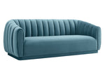 Arno Contemporary Sea Blue Velvet Sofa