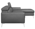 Ashland 2-Pc Dark Gray Top Grain Leather RAF Sectional