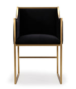 Atara Black Velvet/Gold Metal Arm Chair