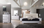 Athen White Lacquer Wood Cal King Bed