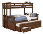 Atkin Weathered Walnut Twin XL/Queen Bunk Bed with Trundle