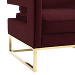 Avery Maroon Velvet Accent Chair