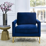 Avery Navy Velvet Accent Chair