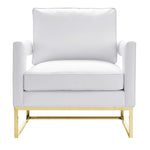 Avery White Vegan Leather Accent Chair